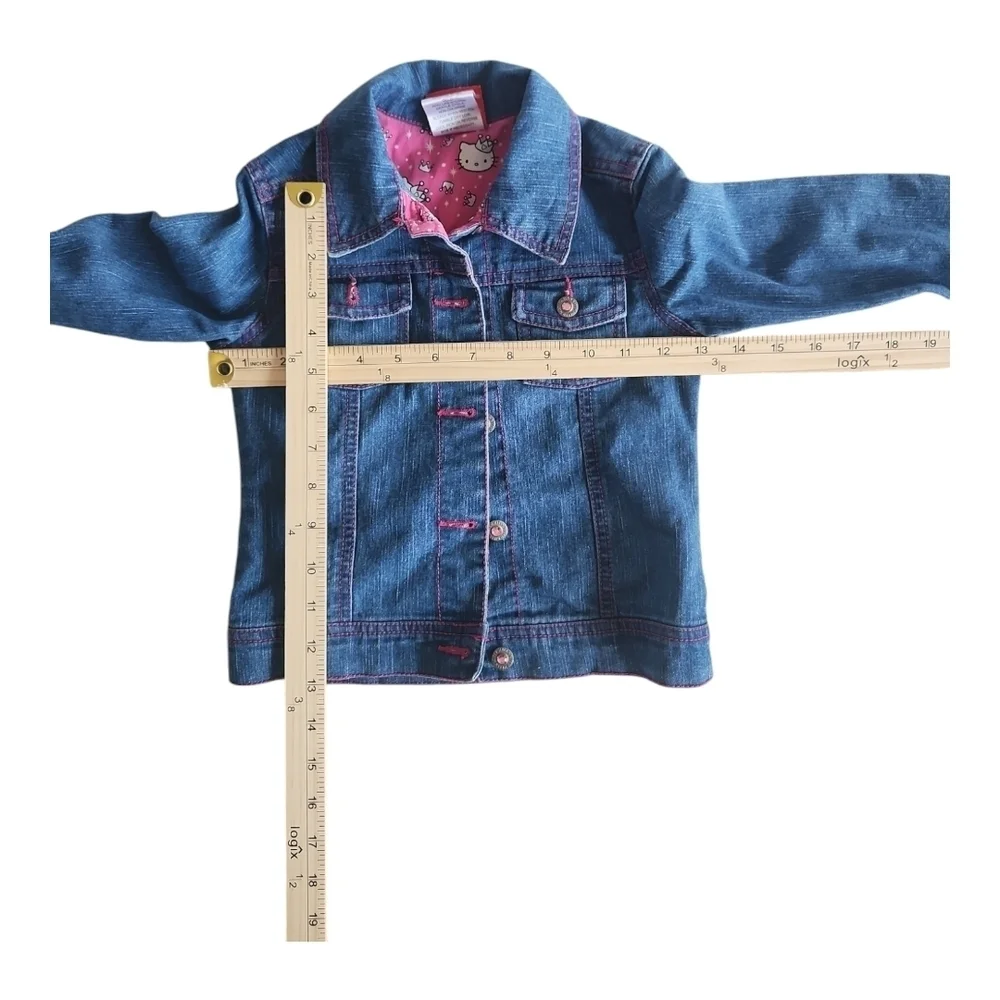 Hello Kitty Girls Denim Jacket with Pink Lining 5